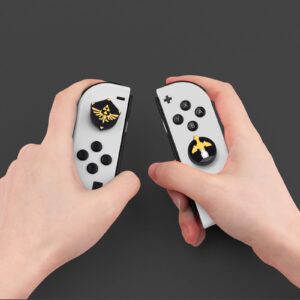 DLseego Skyward Sword Thumb Grips Caps for Switch & Switch Lite & Switch OLED Joy Con Joystick Protive Button Caps Soft Silicone Cool Analog Controller Joystick Cover 4PCS - Black