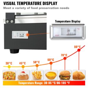 VEVOR Commercial Food Warmer Display, 3 Tiers, 1800W Pizza Warmer w/ 3D Heating 3-Color Lighting Bottom Fan, Countertop Pastry Warmer w/Temp Knob Display 0.6L Water Tray, Stainless Frame Glass Doors…