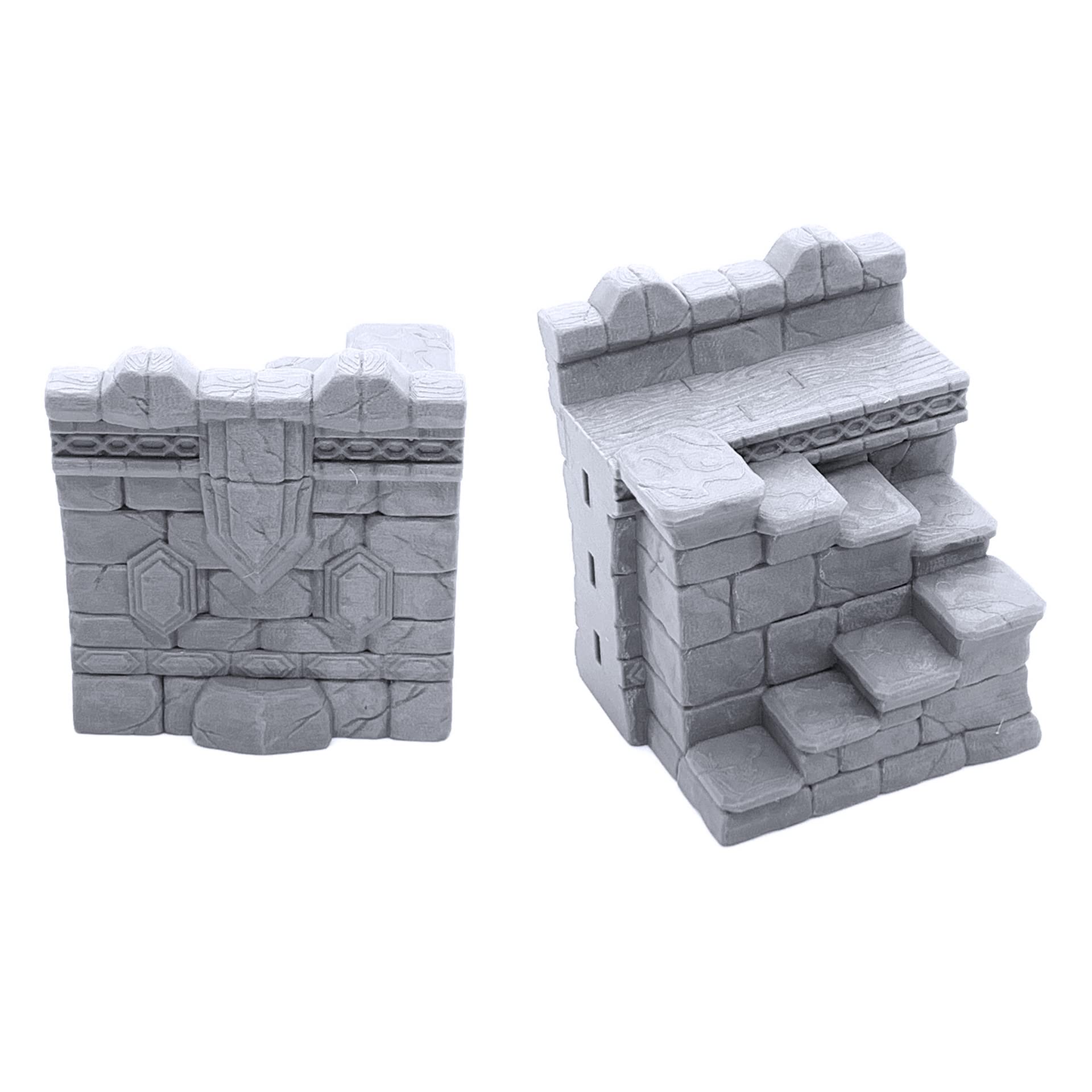 EnderToys Dwarf Settlement Walls by Makers Anvil, 3D Printed Tabletop RPG Scenery and Wargame Terrain 28mm Miniatures