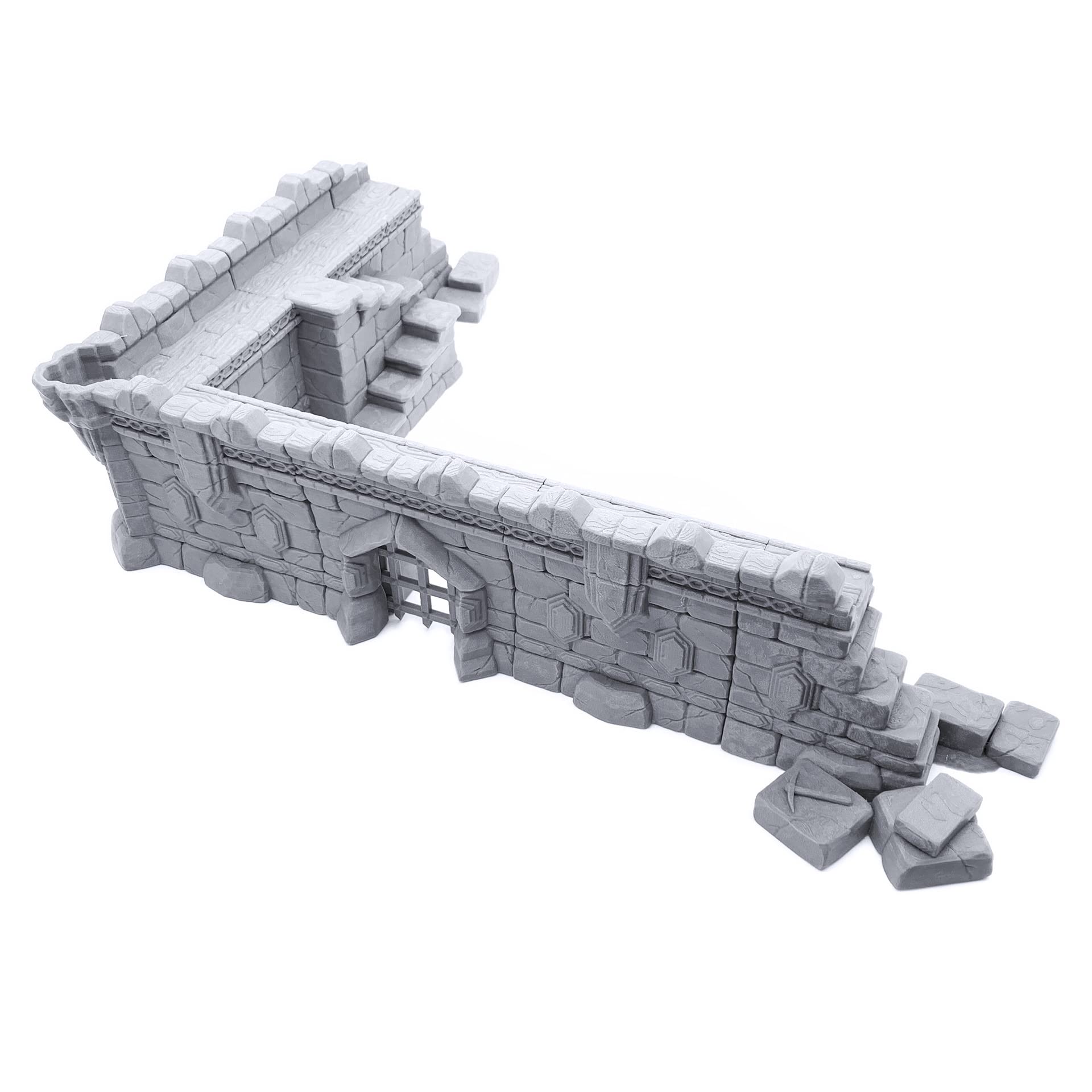 EnderToys Dwarf Settlement Walls by Makers Anvil, 3D Printed Tabletop RPG Scenery and Wargame Terrain 28mm Miniatures