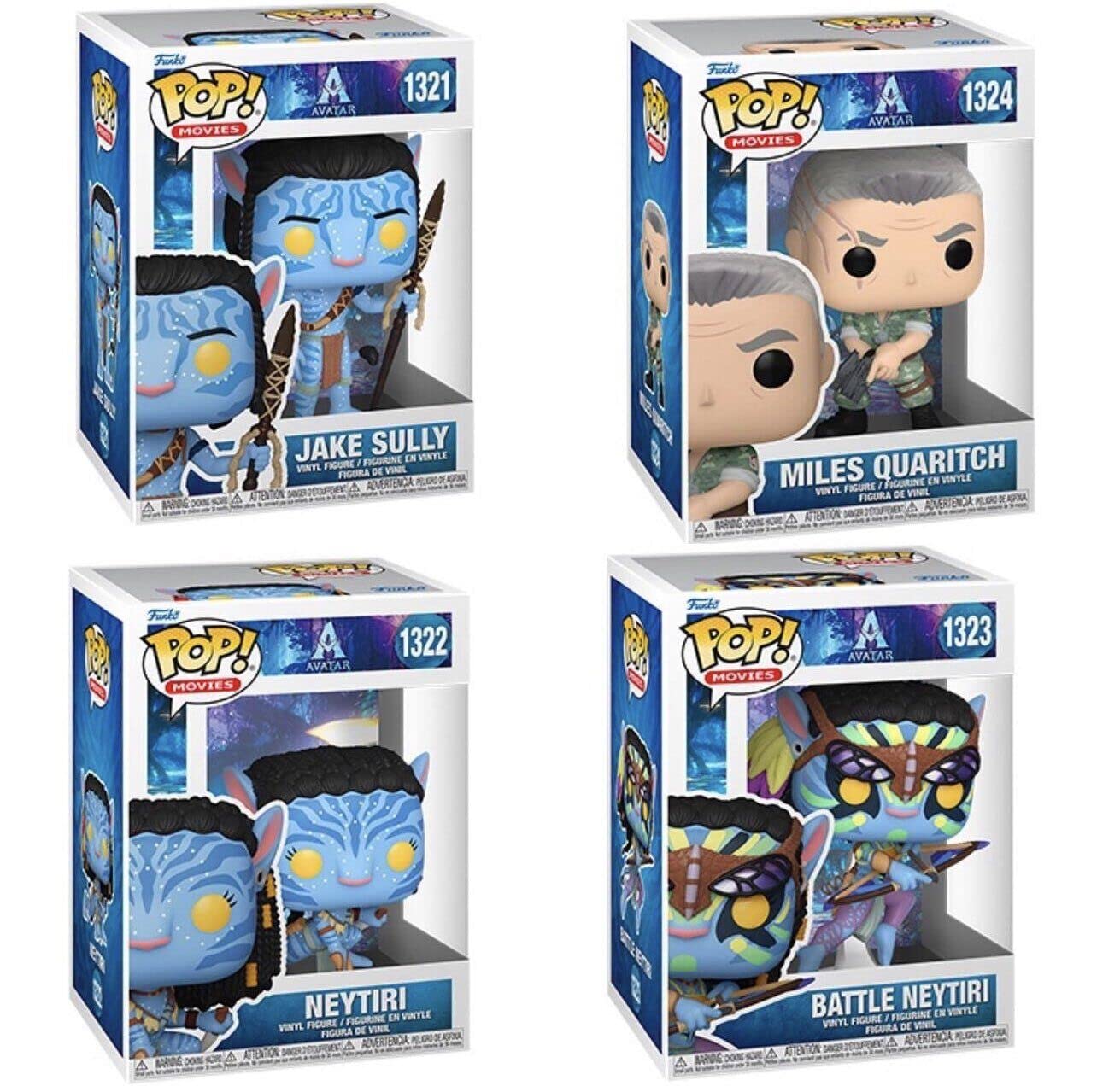 Quad Protector + [Way of Water] (Set of 4) [Pop Movies] Vinyl Figurine (Avatar Bundled with Funko Compatible Pop Box Protector Case)