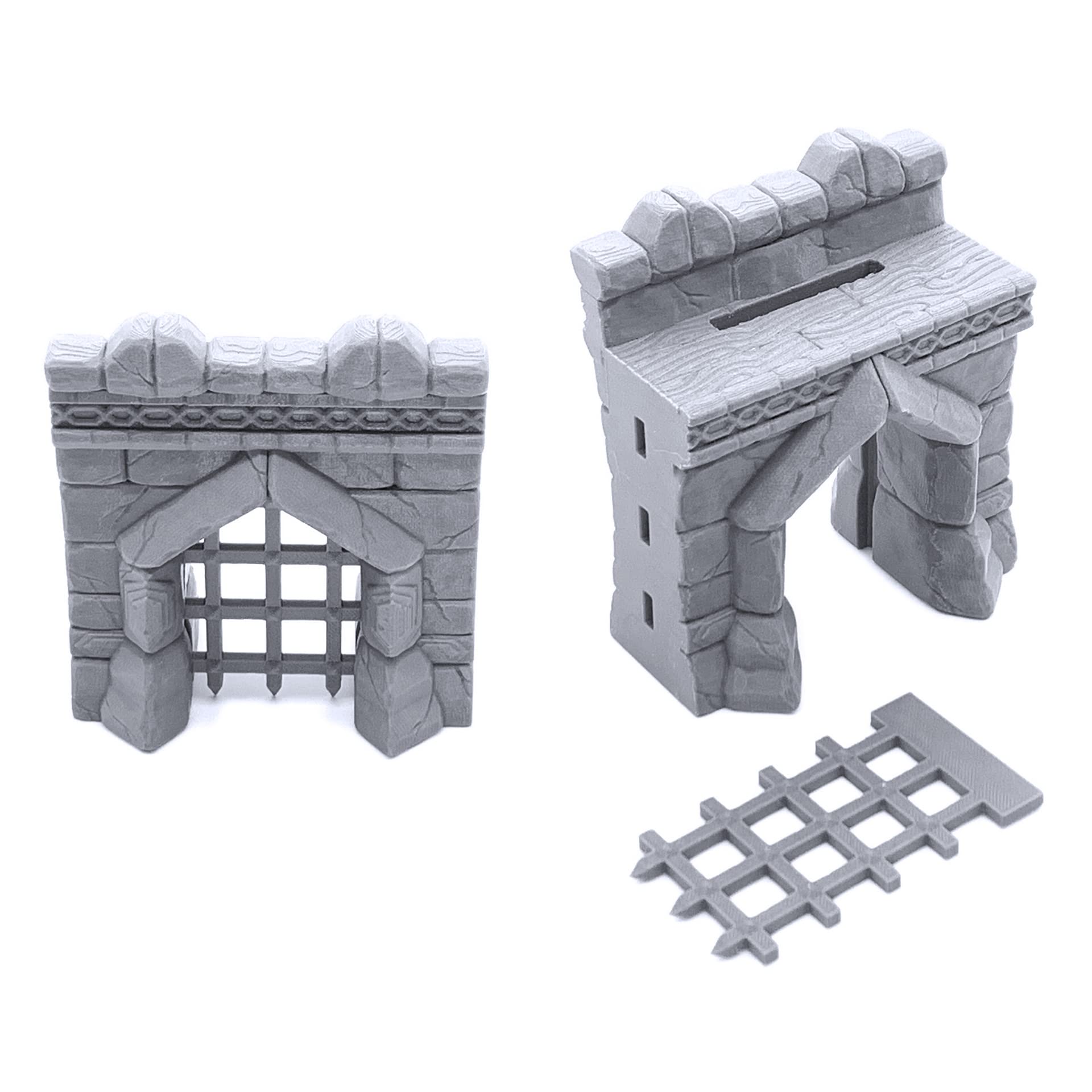 EnderToys Dwarf Settlement Walls by Makers Anvil, 3D Printed Tabletop RPG Scenery and Wargame Terrain 28mm Miniatures