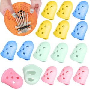 ERINGOGO 16 Pcs Ukelele Picks Nail Protector Fingertip Protectors for Beginners Kalimba Fingertip Protectors Finger Guards Guitar Finger Covers Automatic Safety Mask