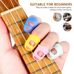 ERINGOGO 16 Pcs Ukelele Picks Nail Protector Fingertip Protectors for Beginners Kalimba Fingertip Protectors Finger Guards Guitar Finger Covers Automatic Safety Mask