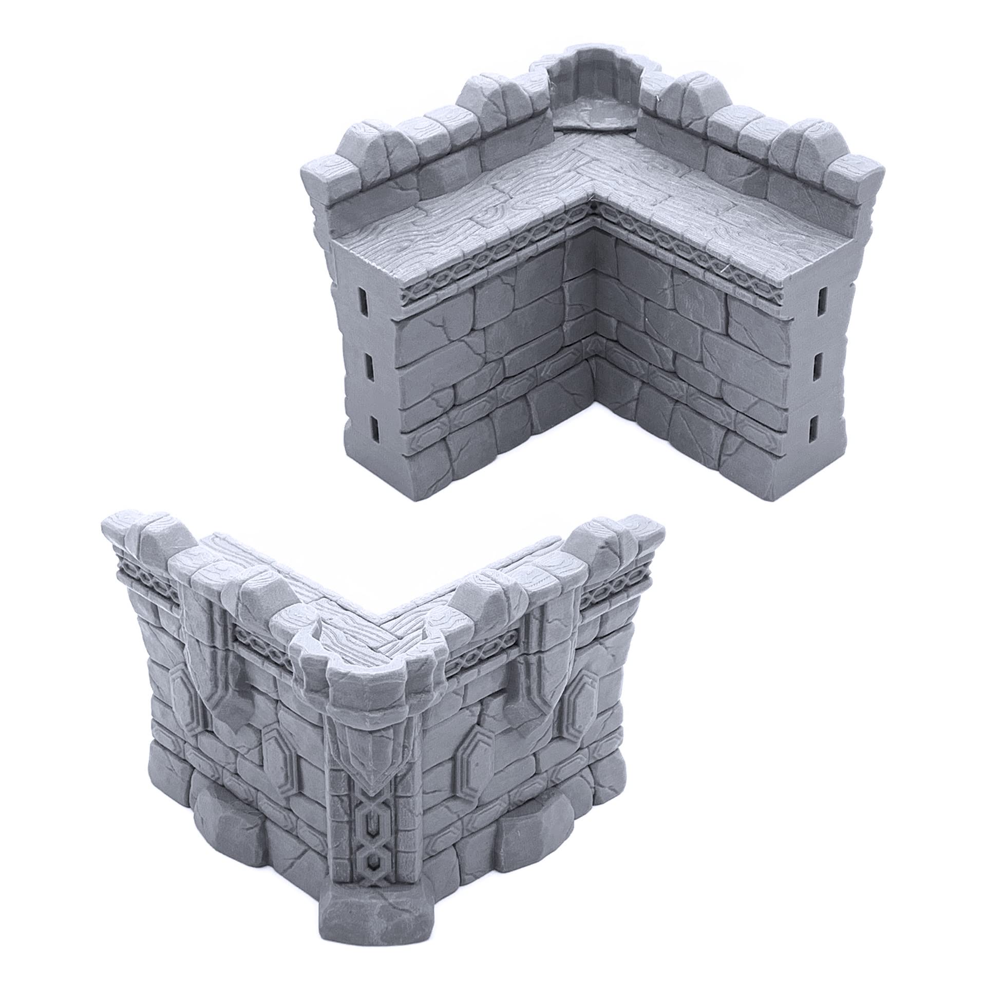 EnderToys Dwarf Settlement Walls by Makers Anvil, 3D Printed Tabletop RPG Scenery and Wargame Terrain 28mm Miniatures