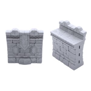 EnderToys Dwarf Settlement Walls by Makers Anvil, 3D Printed Tabletop RPG Scenery and Wargame Terrain 28mm Miniatures