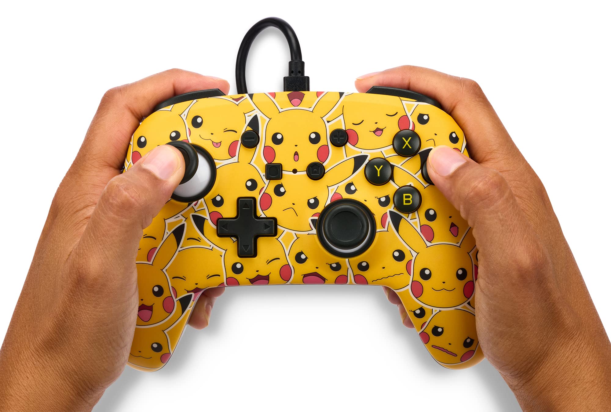 PowerA Enhanced Wired Controller for Nintendo Switch - Pikachu Moods, Gamepad, game controller, wired controller, officially licensed