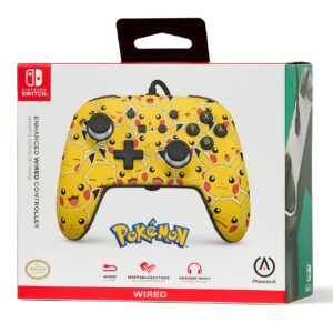 PowerA Enhanced Wired Controller for Nintendo Switch - Pikachu Moods, Gamepad, game controller, wired controller, officially licensed