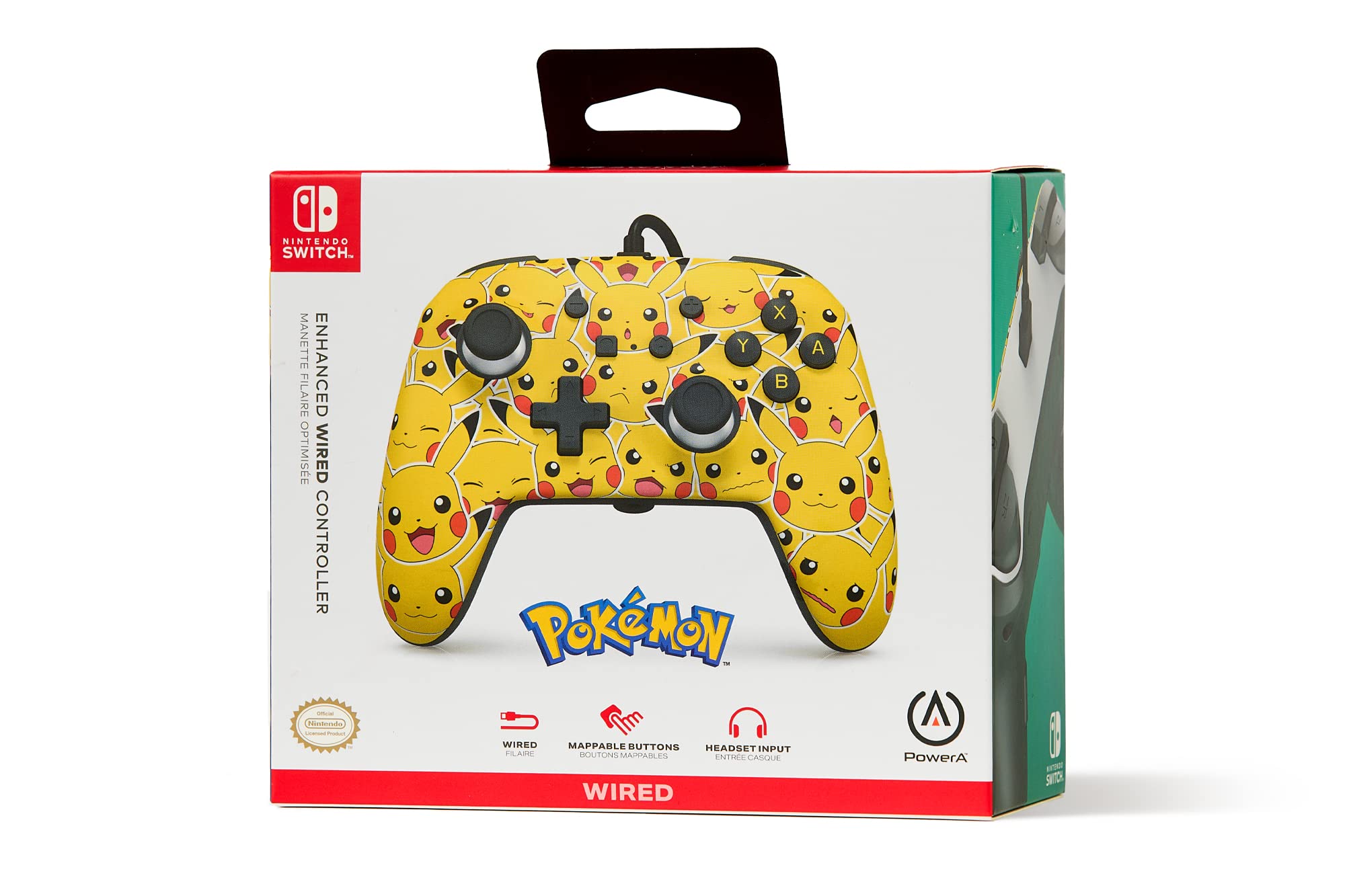 PowerA Enhanced Wired Controller for Nintendo Switch - Pikachu Moods, Gamepad, game controller, wired controller, officially licensed