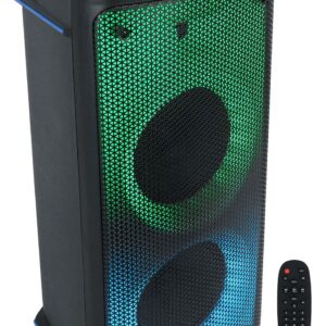 Rockville BASS Party 65 1200w Battery Powered LED Bluetooth Speaker Mic Input, Black