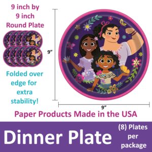 Encanto Themed Happy Birthday Party Supplies for Kids, Serves 16, Decorations and Dinnerware set with Table Cover, Plates, Napkins, Banner, Cups, Candles and Party Planning List