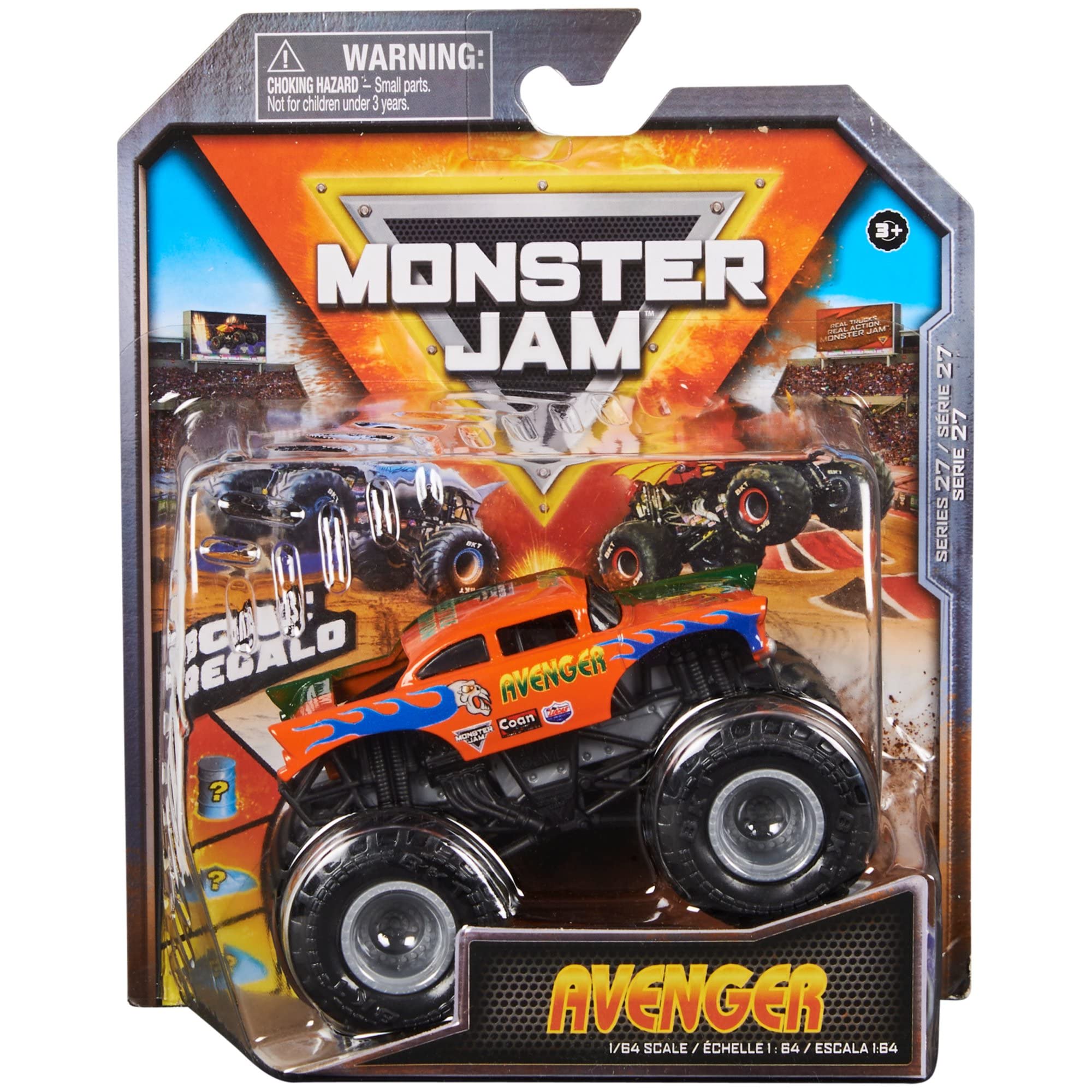 Monster Jam 2022 Spin Master 1:64 Diecast Truck with Bonus Accessory: Arena Favorites Avenger