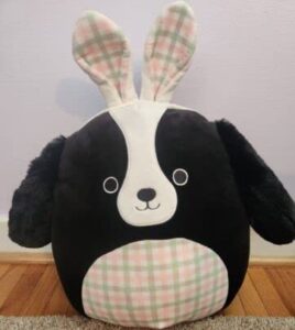 squishmallows rare 12-inch nathaniel the black dog with easter bunny ears plush - add nathaniel to your squad, ultrasoft stuffed animal large plush toy, official kellytoy plush