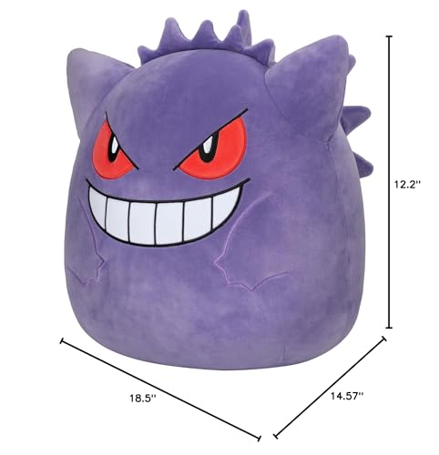 Squishmallows Pokémon 14-Inch Gengar Plush - Add Gengar to Your Squad, Ultrasoft Stuffed Animal Medium Plush, Official Kelly Toy Plush (SQPK00004)