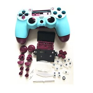 Replacement Full Housing Case Shell with Buttons Kit for Game Controller Replacement Set for PS4 Pro JDS 055 JDM-050 JDM-055 Repair Cover (Berry Blue)