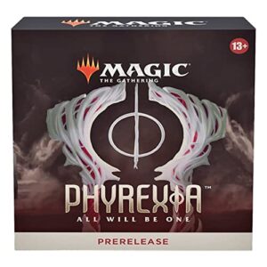 magic the gathering prerelease kit: mtg one phyrexia all will be one - 6 packs, promos, dice…