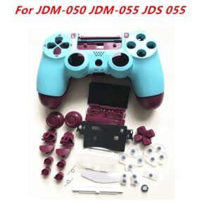 Replacement Full Housing Case Shell with Buttons Kit for Game Controller Replacement Set for PS4 Pro JDS 055 JDM-050 JDM-055 Repair Cover (Berry Blue)