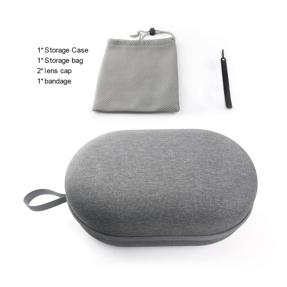 JOYSOG Hard Storage Bag Carrying case for PS5 VR2, Travel Protector Case with VR Silicone Protective Cover and Drawstring mesh bag (Grey)