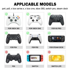 DLseego Cat & Evil Rabbit 4PCS Thumb Grips Caps for Xbox One PS5 PlayStation4 DualSense Switch Pro Wireless Controller Steam Deck, Soft Silicone Anti-Slip Button Cap Japanese Cartoon 3D Joystick Cover