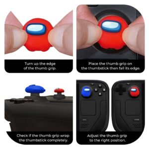 Switch Thumb Grips Joystick Caps Compatible with SteamDeck/Nintendo Switch/OLED/Lite Controller Accessories, FUNLAB Cute Silicone Analog Stick Cover - 6PCS Astronauts