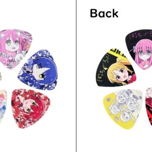 Bocchi the Rock Guitar Pick 5 Pack Kessoku Band Guitar Picks Hitori Gotoh, Free Stickers and Storage Box (A)