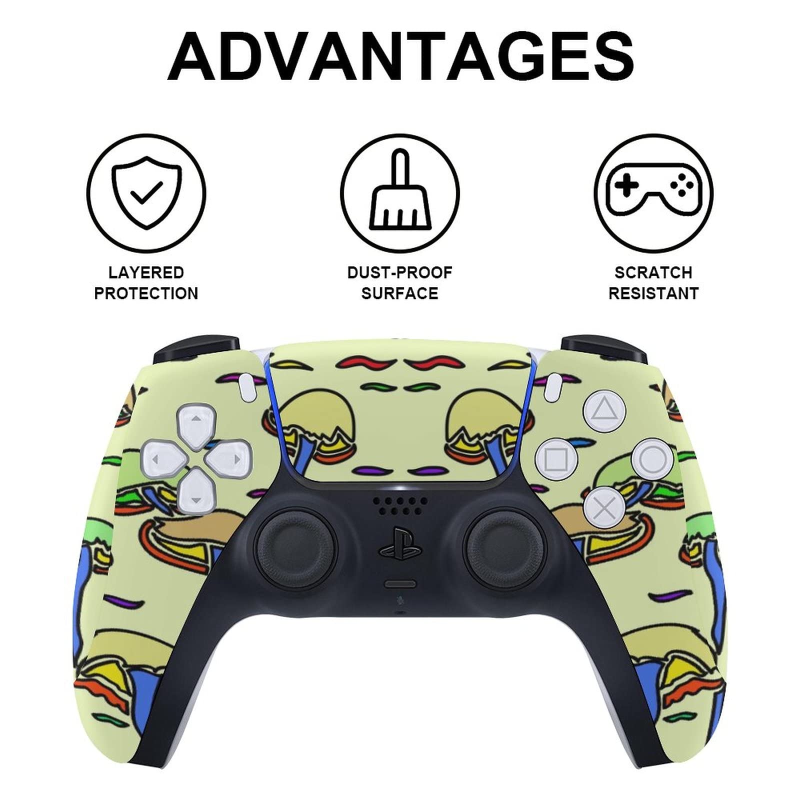 Abstract Magic Mushrooms Full Protective Skin Cover Design Wrap Decal Sticker Compatible with PS5 Digital Edition Console and Controller