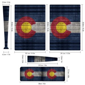 Colorado Flag Pattern on Wooden Full Protective Skin Cover Design Wrap Decal Sticker Compatible with PS5 Digital Edition Console and Controller