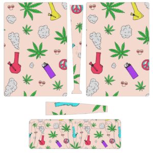 Chemistry Weed Leaves Full Protective Skin Cover Design Wrap Decal Sticker Compatible with PS5 Digital Edition Console and Controller