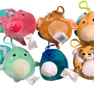 Squishmallows Kellytoy 3.5/'' Assorted Squad Clip On Keychain Mini Plush Doll (Set 6 Prehistoric Squad), 3.5 Inch (Pack of 6) (SQCP00096)