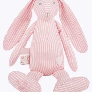 Manon des Pres Plush Baby Bunny Rabbit Stuffed Animal Toys. 100% Cotton Fabric Doll for Newborn Kids. Sleeping Gifts for Boys and Girls. Soft, Cute Blue and Pink Easter Bunny (Pink)