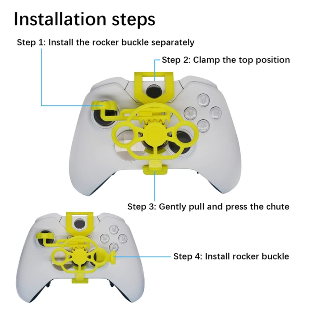 Lycuiw For Xboxone/X/S/Elite Racing Games Mini Steering 3D printing Wheel Auxiliary Controller Game Joystick Simulator Gamepad (silver)