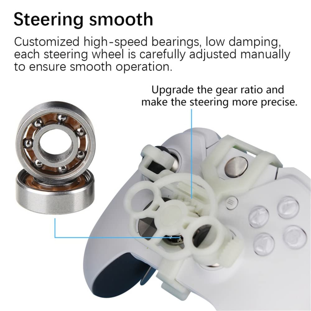 Lycuiw For Xboxone/X/S/Elite Racing Games Mini Steering 3D printing Wheel Auxiliary Controller Game Joystick Simulator Gamepad (silver)