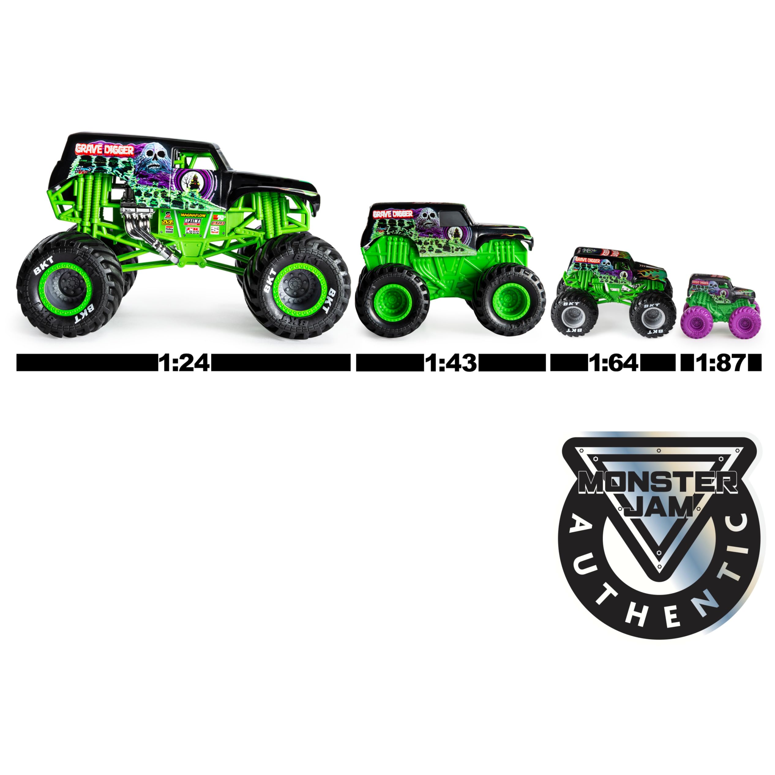 Monster Jam, Official Grave Digger Monster Truck, Die-Cast Vehicle, 1:64 Scale, Kids Toys for Boys Ages 3 and up