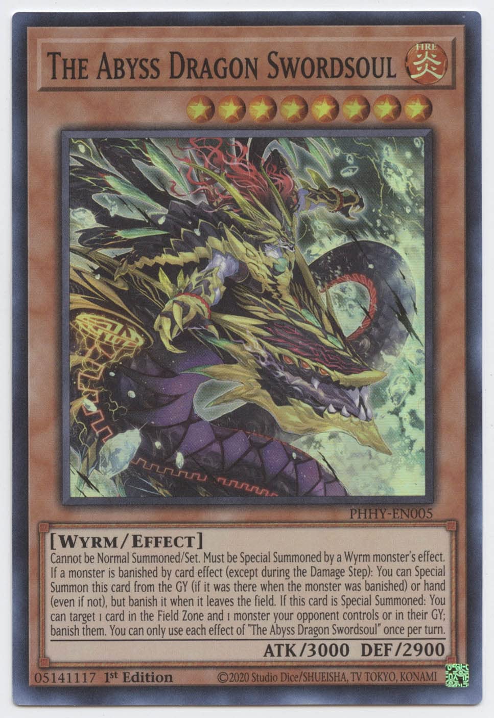 The Abyss Dragon Swordsoul - PHHY-EN005 - Super Rare - 1st Edition