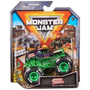 monster jam, official grave digger monster truck, die-cast vehicle, 1:64 scale, kids toys for boys ages 3 and up