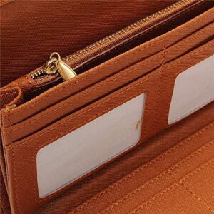 LIOONS Wallet Vintage Pu Leather Wallet Women's Large Capacity Card Holder Portable Practical Long Coins Pocket Hollow Durable Tear-Resistant