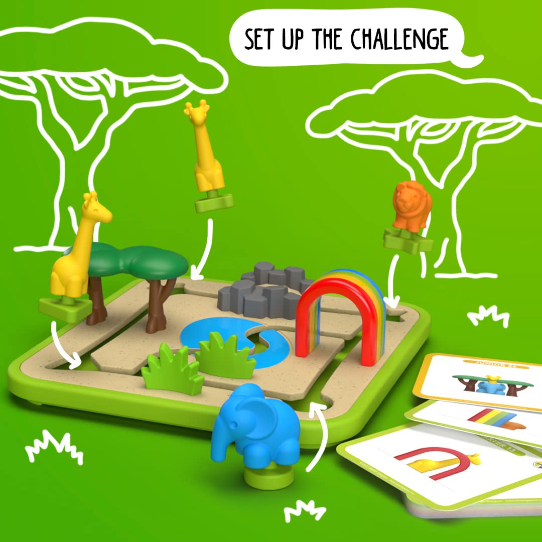 SmartGames Safari Park Jr. Preschool Puzzle Game with 60 Challenges for Ages 3 and Up