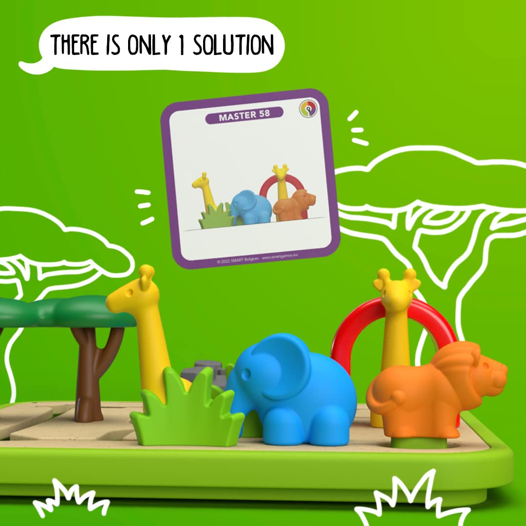 SmartGames Safari Park Jr. Preschool Puzzle Game with 60 Challenges for Ages 3 and Up