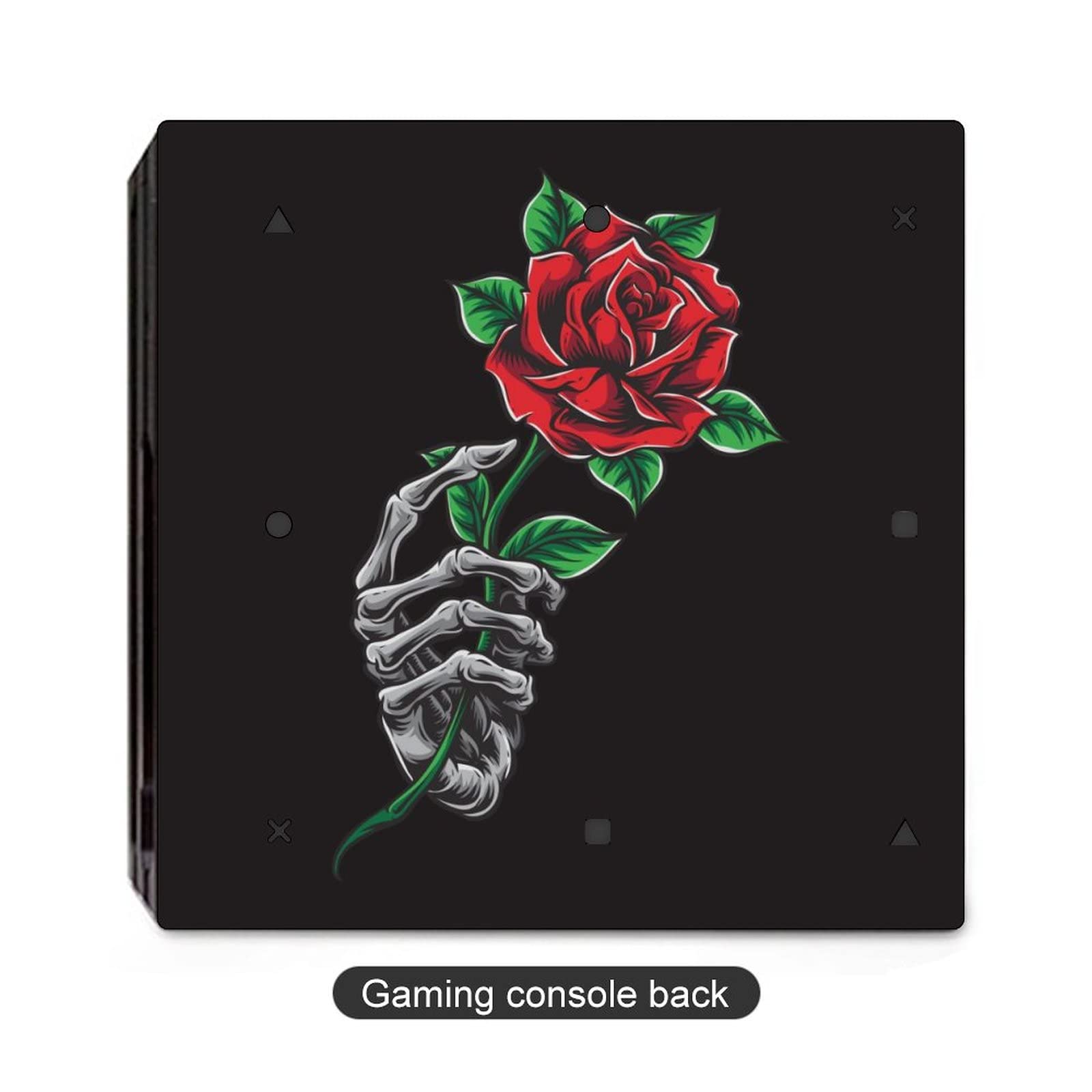 Skeleton Hand Holding Rose Sticker for P-S4 Controller Full Protective Skin Cover Design Wrap Decal Sticker Compatible with P-S4 Print