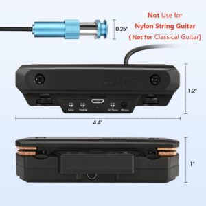 Acoustic Guitar Pickup Rechargable Active Soundhole Guitar Pickup Adjustable Pickup for Guitar Magnetic Coil Build-in Volume Control Guitar Microphone Acoustic Pickup