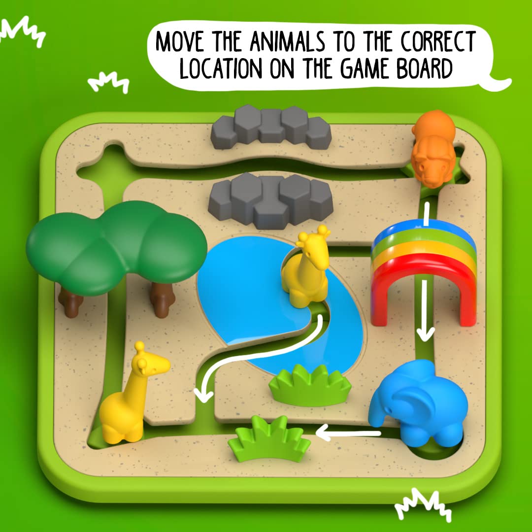 SmartGames Safari Park Jr. Preschool Puzzle Game with 60 Challenges for Ages 3 and Up