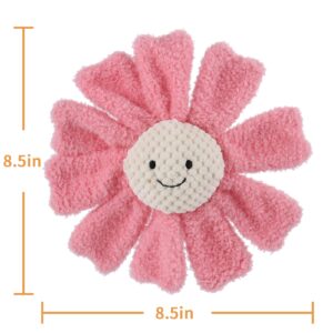 Apricot Lamb Baby Lovey Sunflower Soft Rattle Toy, Plush Stuffed Flowers for Newborn Soft Hand Grip Shaker Over 0 Months (Pink Sunflower, 8.5 Inches)