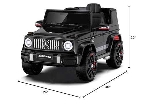 ANPABO 24V 4WD Licensed Mercedes-Benz G63 Ride on Car w/Parent Remote Control, 4WD/2WD Switchable, Real-Time Battery Level, LED Headlight & Music Player, Ideal Electric Car for Kids, Black