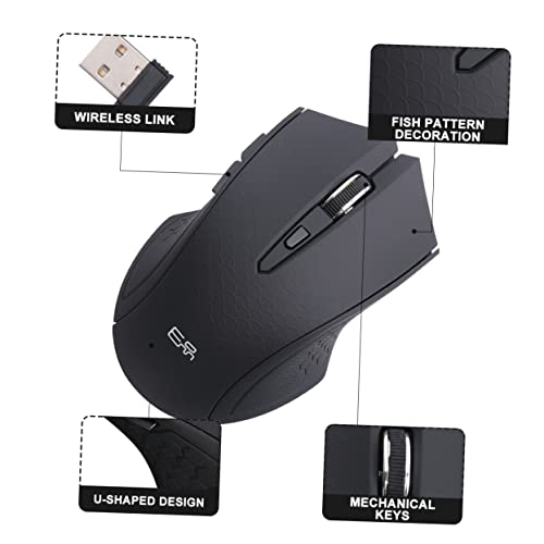 SOLUSTRE Lap Desk Mini Computers Shaped Business Wireless Mice with Keys for Receiver Home Ghz Office Gaming Portable USB Optical Black Computer U Laptop Mini Gamer Working Lap Desk Mini Computers