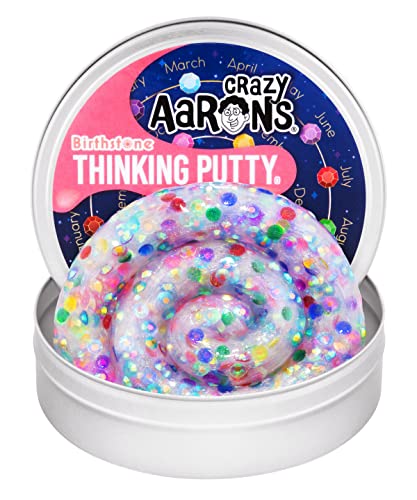 Crazy Aaron's Birthstone Thinking Putty 4" Tin See-Through Putty, Soft Texture Thinking Putty - Non-Toxic Sensory Play Putty - Never Dries Out - Creative Toy for Ages 3+