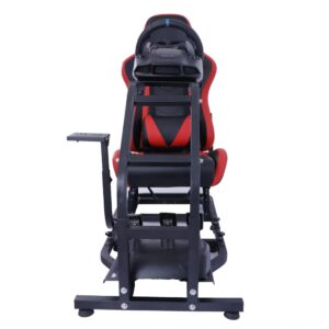 Gazzyt Racing Simulator Cockpit Stand with Red Racing Chair Adjustable Racing Wheel Stand fit for Logitech G27 G29 G920, Thrustmaster T300 T300RS T248, Without Wheel Pedal and Shifter