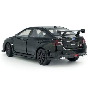 2016 Impreza WRX STI Diecast Model Car 1/32 Scale Metal Toy Cars Racing Sports Sedan Toy Vehicle with Light, 4 Doors Open Hood Trunk Open, Toys for Boys Gifts Kids Collection for Men, Black