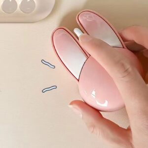 Lomiluskr Cute Bunny Wireless Mouse, Lightweight Soundless Mouse, 2.4G Wireless Mice, Candy Colors, Kawaii Rabbit Mouse for Girls and Kids (Pink Bunny)