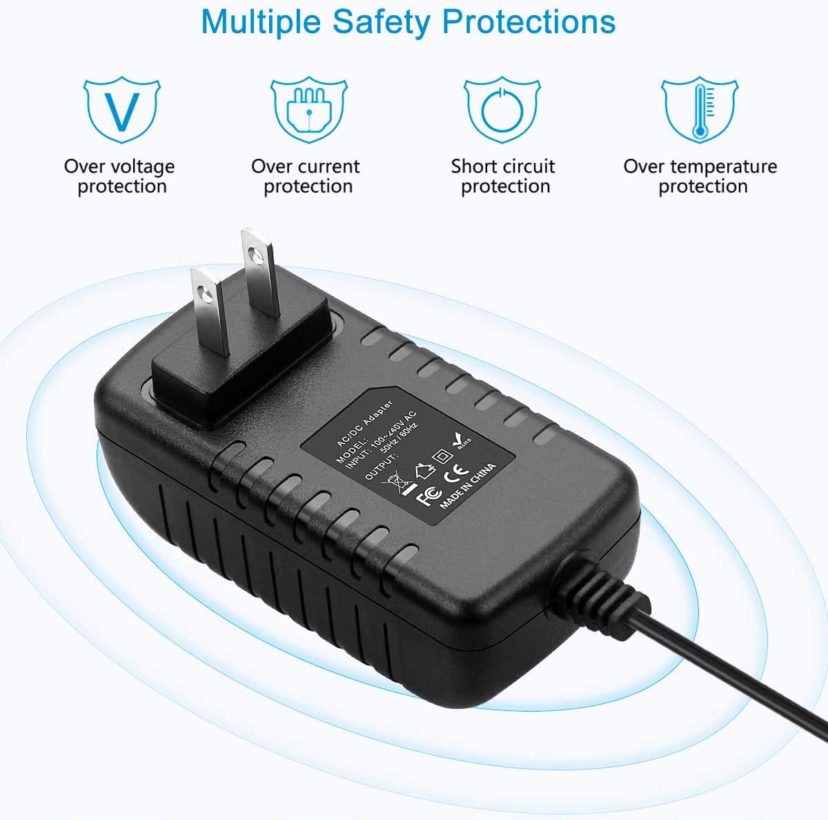 BestCH AC Adapter Charger Compatible with Sega Genesis 2 3 AC Adapter Compatible W/CDX 32-X Gaming Systems