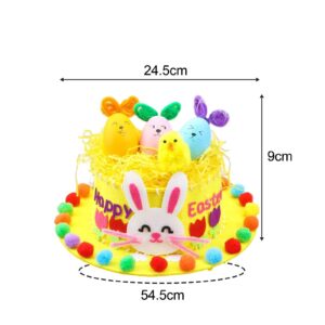 Menolana Children DIY Easter Hat Set Decorations Crafts, to Make Your Own Easter Bonnet Game Supplies for Kindergarten, Yellow